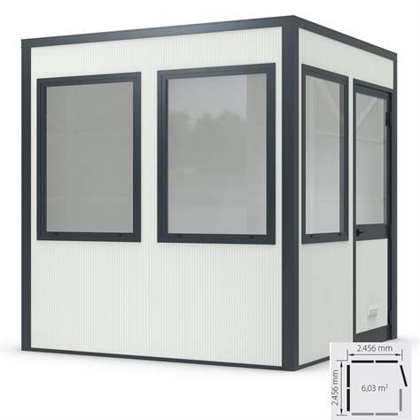 Birou de interior SmartUnit 8, 2456 x 2456 mm, 6,03 m2 - WSM - Walter Solbach Metallbau GmbH