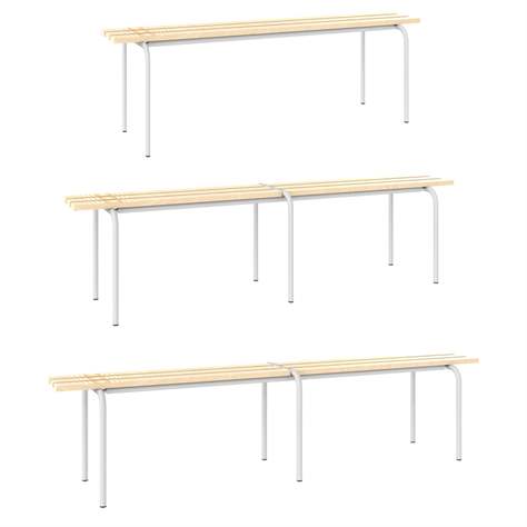 Universal-Sitzbank, stapelbar, Länge 2000 mm, Gestellfarbe Braun RAL8016 - Malow - Bild2