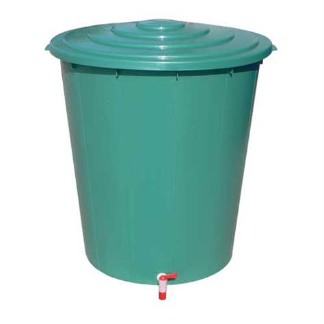 Konischer Rundbehälter aus PP incl. Deckel, mit Auslaufhahn, Inhalt 200 l