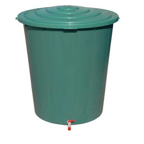 Konischer Rundbehälter aus PP incl. Deckel, mit Auslaufhahn, Inhalt 300 l