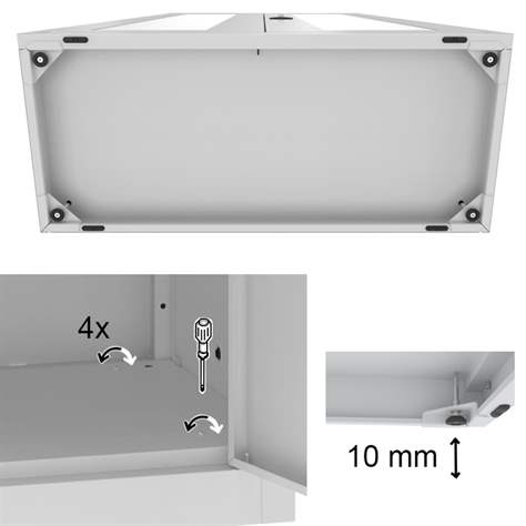 Apothekerschrank aus Stahl mit verglasten zweiflügeligen Türen und Seitenwände, Glasböden, BxHxT: 800x1800x435 mm, Türfarbe Blau RAL5012 - Malow - Bild5