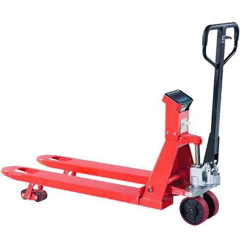 Transpalet manual cu cântar, cap. port. 2500 kg, roți din poliuretan - imagine3