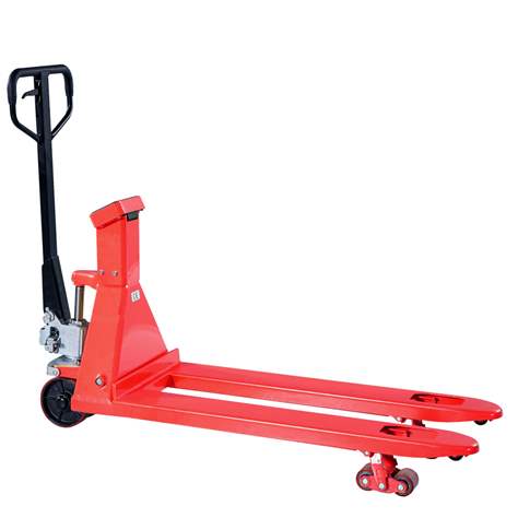 Transpalet manual cu cântar, cap. port. 2500 kg, roți din poliuretan - imagine4