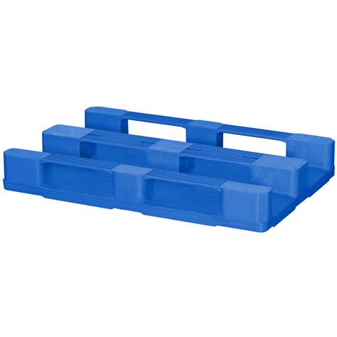 Hygienische Kunststoffpalette 1200 x 800 mm, Volldeck, 3 geschlossene Kufen, Farbe blau - Bild2