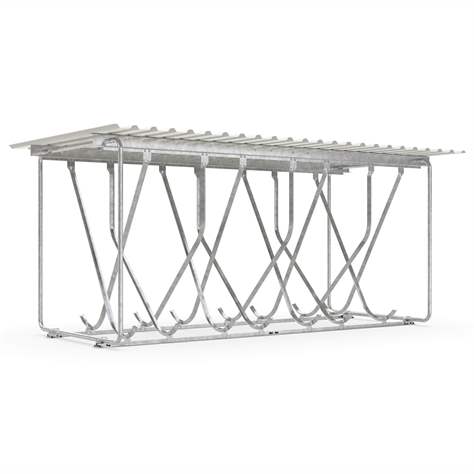 Acoperitoare cu suporți pentru biciclete, stative pentru poziționare înclinat în sus, 14 locuri parcare, pe ambele părți - WSM - Walter Solbach Metallbau GmbH