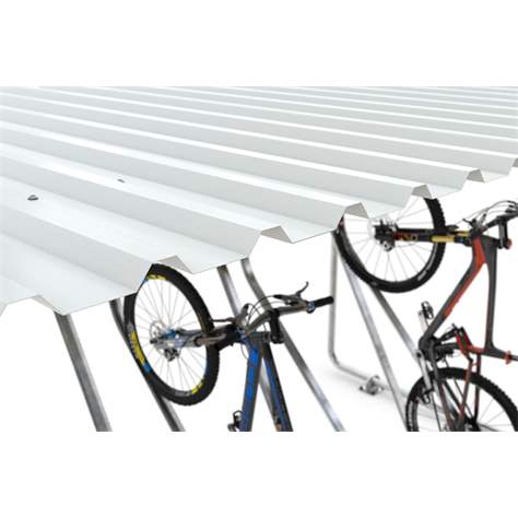 Acoperitoare cu suporți pentru biciclete, stative pentru poziționare înclinat în sus, 10 locuri parcare, pe o parte - WSM - Walter Solbach Metallbau GmbH - imagine4
