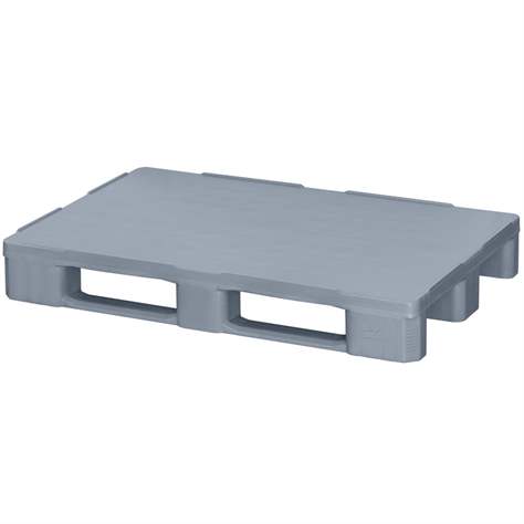 Palet din plastic igienic 1200 x 800 mm, gri, 3 tălpi longitudinale de sprijin, culoare gri