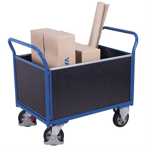 Plošinový vozík VARIOfit s dvěma madly, 4 stěny s plnou výplní, 1200x800 mm, nosnost 1000 kg - Cordes - obrázek6