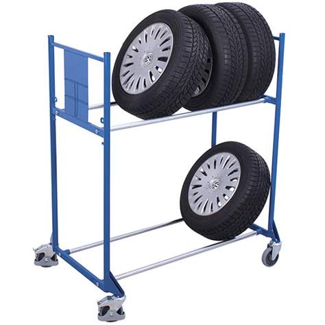 VARIOfit Transportwagen für Reifen, 2 Etagen, HxB: 1430x1205 mm, Tragfähigkeit 300 kg - Cordes - Bild3