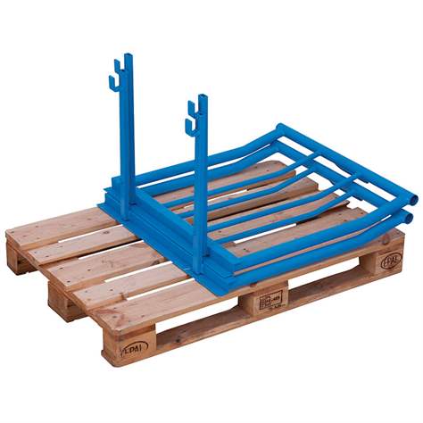 Suprastructură paleți, stivuibilă, H: 1000 mm, palet 1200x800 mm, albastru - Cordes - imagine4