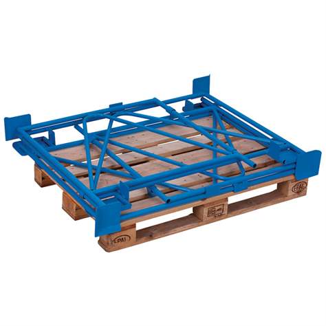 Suprastructură paleți, stivuibilă, robust, H: 800 mm, palet 1200x1000 mm, albastru - Cordes - imagine3