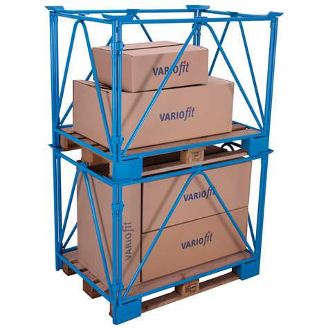 Suprastructură paleți, stivuibilă, robust, H: 800 mm, palet 1200x1000 mm, albastru - Cordes - imagine4