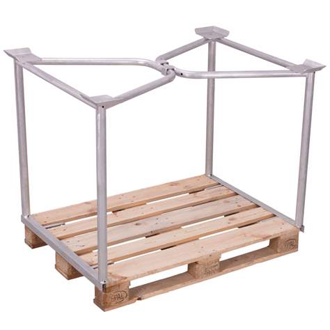 Suprastructură paleți, stivuibilă, H: 1000 mm, pentru palet 1200x800 mm, zincat - Cordes