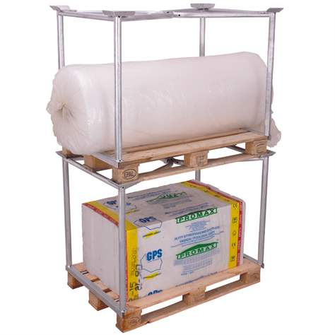 Suprastructură paleți, stivuibilă, H: 1000 mm, pentru palet 1200x800 mm, zincat - Cordes - imagine3