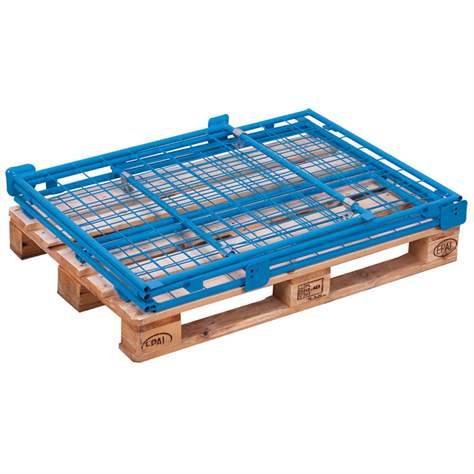 Aufsatzrahmen mit Klappe, Höhe 1600 mm, für Palette 1200x1000 mm, blau - Cordes - Bild4