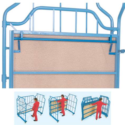 Stapelbox UNIVERSAL-Corlette, fahrbar, Maschen 500x260 mm, LxTxH: 2000 x 1150 x 1850 mm - Bild3