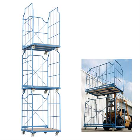 Stapelbox UNIVERSAL-Corlette, fahrbar, Maschen 500x260 mm, LxTxH: 1200 x 1150 x 1850 mm - Bild4