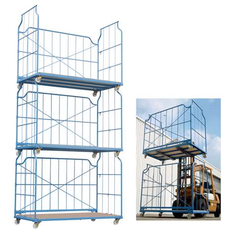 Stapelbox UNIVERSAL-Corlette, fahrbar, Maschen 500x260 mm, LxTxH: 2400 x 1150 x 1850 mm - Bild4