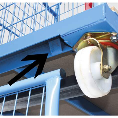 Stapelbox UNIVERSAL-Corlette, fahrbar, Maschen 500x260 mm, LxTxH: 2000 x 1150 x 1850 mm - Bild5