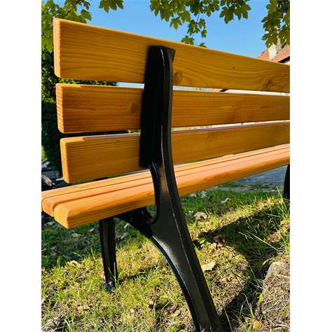 Parkbank II, Gussgestell mit Lärche-Holzleisten. Länge 1,8 m - Bild4