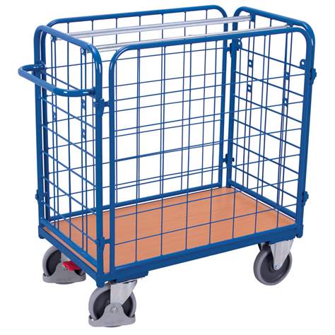 Gepäckwagen VARIOfit, hoch 1220 mm, 4-seitig, Ladefläche 1000x700 mm, Tragfähigkeit 500 kg - Cordes