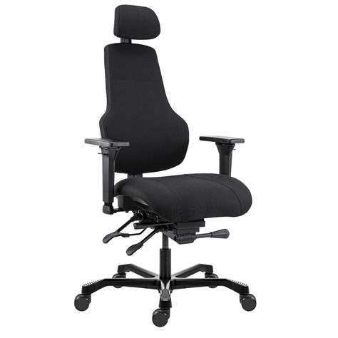 Dispečerské kreslo TAMPA 24/7 s lakťovými opierkami, čalúnený sedák, farba čierna