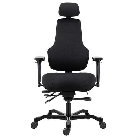 Dispečerské kreslo TAMPA 24/7 s lakťovými opierkami, čalúnený sedák, farba čierna - obrázok2