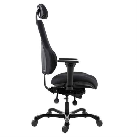 Dispečerské kreslo TAMPA 24/7 s lakťovými opierkami, čalúnený sedák, farba čierna - obrázok3