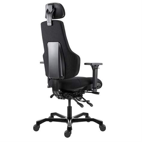 Dispečerské kreslo TAMPA 24/7 s lakťovými opierkami, čalúnený sedák, farba čierna - obrázok4