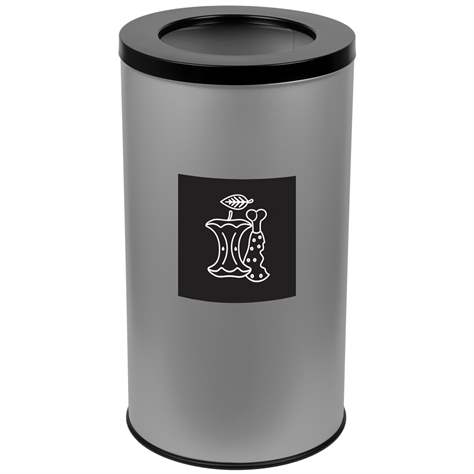 Wertstoffsammler EKO, Volumen 75 l, Stahlbehälter lackiert, farbe Schwarz - Alda S.A.