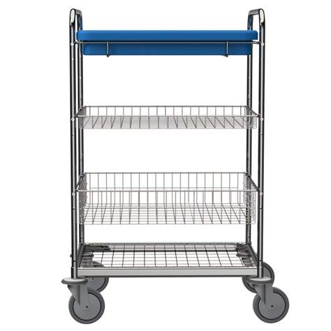 Mehrzweckwagen, 1 Kunststoffwanne, 2 Drahtgitterkörbe, HxLxB: 1110x730x530 mm - Bild2