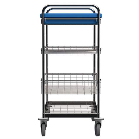 Mehrzweckwagen, 1 Kunststoffwanne, 2 Drahtgitterkörbe, HxLxB: 1110x730x530 mm - Bild3