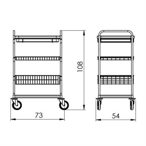 Mehrzweckwagen, 1 Kunststoffwanne, 2 Drahtgitterkörbe, HxLxB: 1110x730x530 mm - Bild4