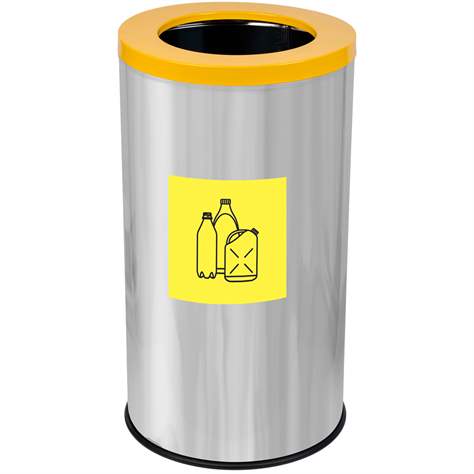 Wertstoffsammler EKO, Volumen 75 l, Edelstahlbehälter, farbe Gelb - Alda S.A.