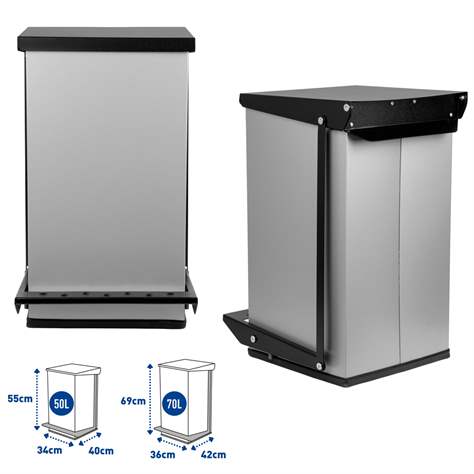 Industrie-Mülleimer SHERMAN, Volumen 70 l - Alda S.A. - Bild5