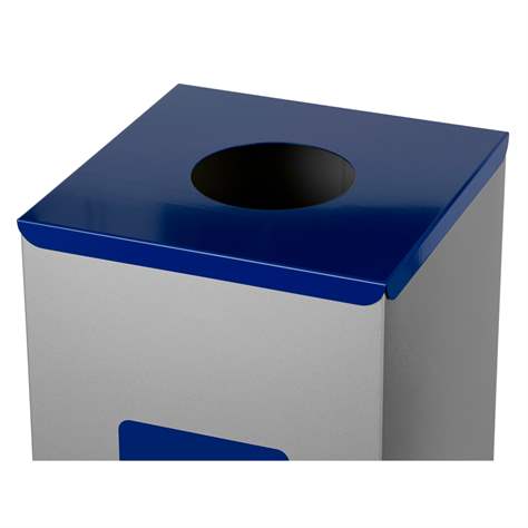 Wertstoffsammler EKO SQUARE, Volumen 90 l, Stahlbehälter lackiert, farbe Blau - Alda S.A. - Bild2