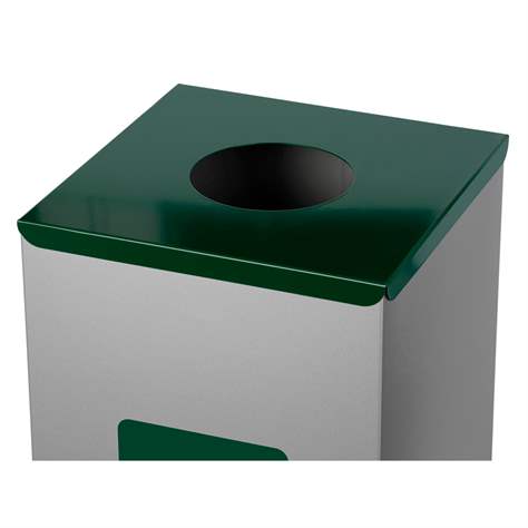 Wertstoffsammler EKO SQUARE, Volumen 90 l, Stahlbehälter lackiert, farbe Grün - Alda S.A. - Bild2