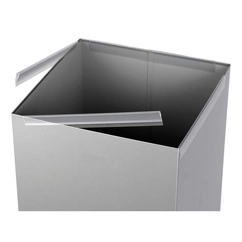 Coș colector selectiv de deșeuri EKO SQUARE, volum 90 l, recipient principal din oțel lăcuit, culoare maro - Alda S.A. - imagine3