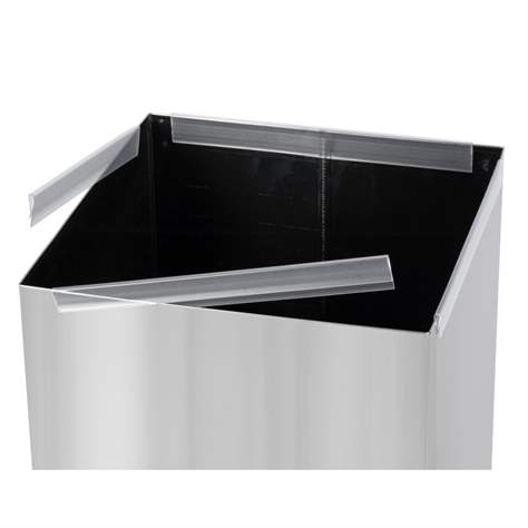 Coș colector selectiv de deșeuri EKO SQUARE, volum 60 l, recipient din oțel inoxidabil, culoare albastră - Alda S.A. - imagine2