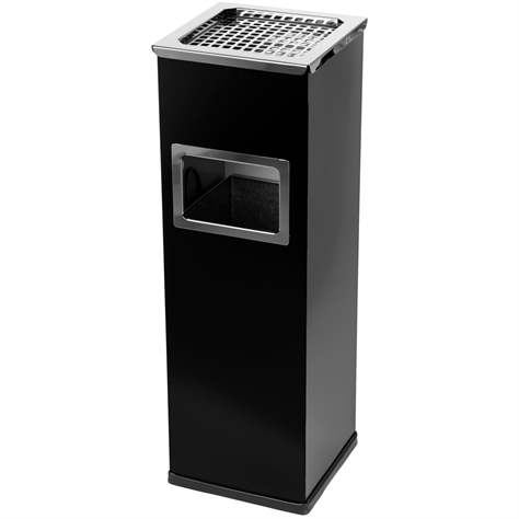 Kombiascher MIRAGE aus Stahlblech, H: 690 mm, Volumen 22 l, beschichtet Farbe schwarz - Alda S.A.