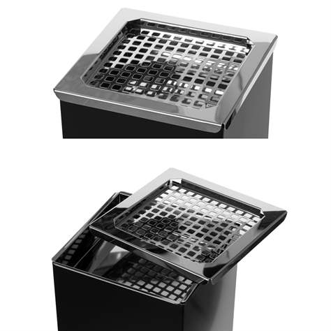 Kombiascher MIRAGE aus Stahlblech, H: 690 mm, Volumen 22 l, beschichtet Farbe schwarz - Alda S.A. - Bild2