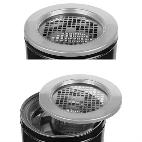 Coș de gunoi coloană cu scrumier MARCO, tablă de oțel, vopsea pulbere neagră, H 690 mm, volum 34 l - Alda S.A. - imagine3