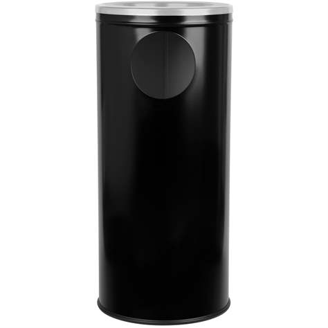 Coș de gunoi coloană cu scrumier MARCO, tablă de oțel, vopsea pulbere neagră, H 690 mm, volum 34 l - Alda S.A. - imagine4