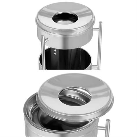 Standascher ALDA PILLAR LUX, Edelstahl mattiert, H 730 mm, Durchmesser 200 mm - Alda S.A. - Bild3