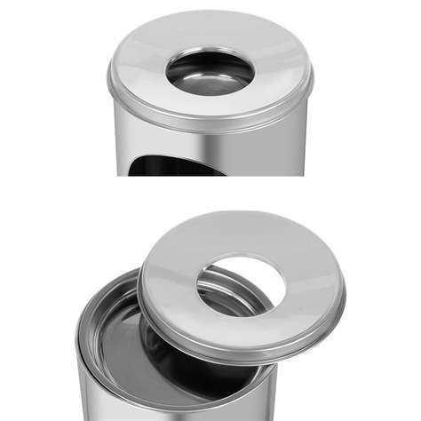 Standascher ALDA PILLAR, Edelstahl glänzend, H 690 mm, Durchmesser 200 mm - Alda S.A. - Bild3