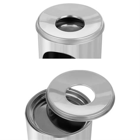 Standascher ALDA PILLAR, Edelstahl mattiert, H 690 mm, Durchmesser 200 mm - Alda S.A. - Bild3