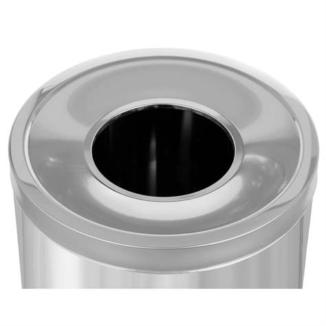 Abfallkorb TRAFFIC, Edelstahl glänzend, Inhalt 45 l, Höhe 690 mm, Durchmesser 300 mm - Alda S.A. - Bild3