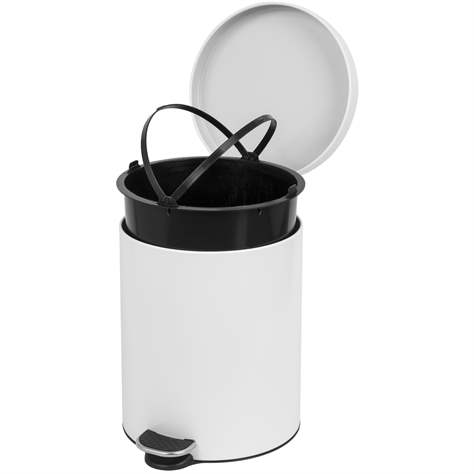 Tritteimer ALDA, Stahl Pulverbeschichtet Farbe Weiß, Volumen 5 l - Alda S.A. - Bild3