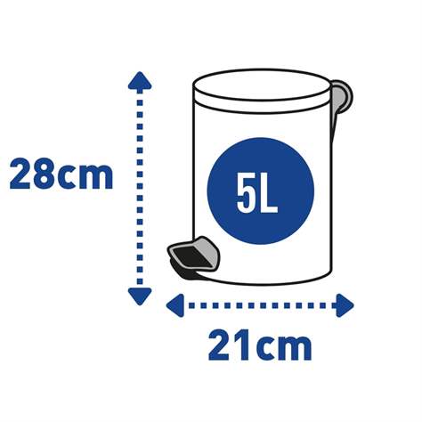 Tritteimer ALDA, Edelstahl glänzend, Volumen 5 l - Alda S.A. - Bild3