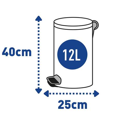 Coș gunoi cu pedală ALDA, oțel inoxidabil mat, volum 12 l - Alda S.A. - imagine5